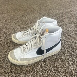 Nike White and Black High-Top Sneakers
